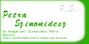 petra szimonidesz business card